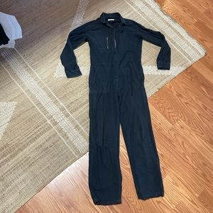 outerknown women’s size small black organic cotton jumpsuit